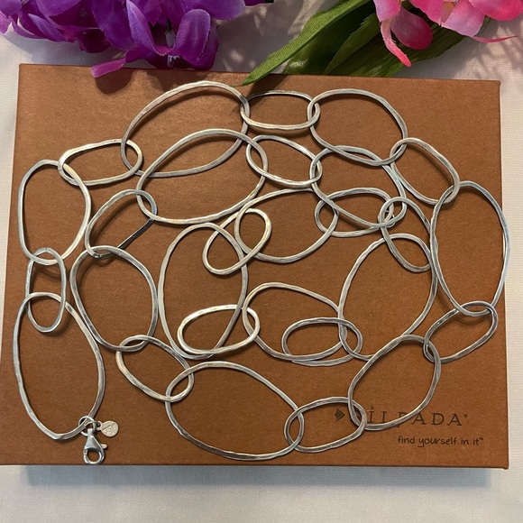 Silpada ‘Bubble Up’ Sterling Silver Large Loop Link Necklace N2148 - Picture 11 of 16